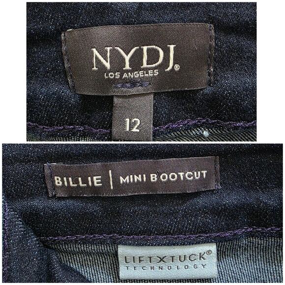 NYDJ High Rise Billie Mini Boot-Cut Jean Lift Tuck Technology, Obsidian Blue, 12 - Picture 2 of 7